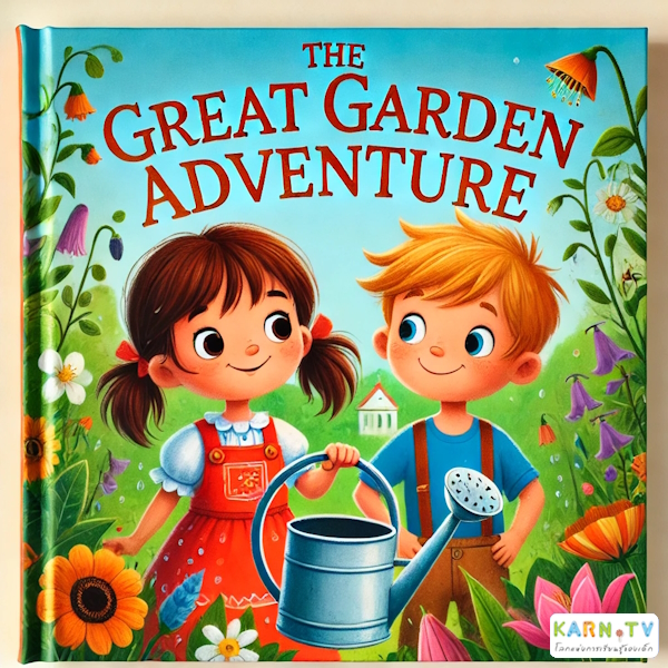 การ์ตูนสำหรับเด็ก ในรูปแบบ นิทานการ์ตูนสองภาษา เรื่อง The Great Garden Adventure